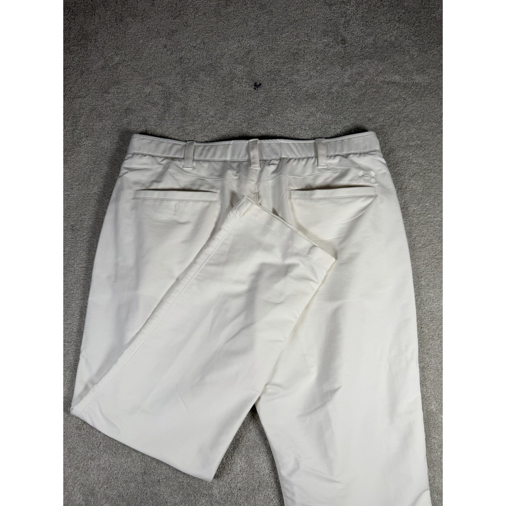 Under‎ Armour Pants Men 40 x 30 White Performance Stretch Chino Flat Front Golf